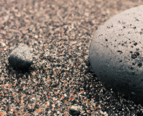 Pebbles and sand