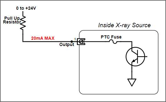 Open Collector Output Example Circuit, High Impedance Load